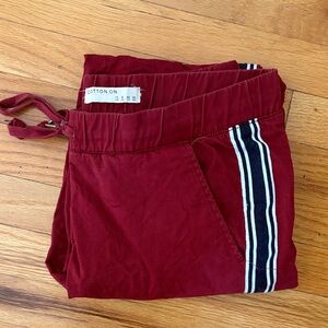 Cotton On Burgundy Joggers with Stripe